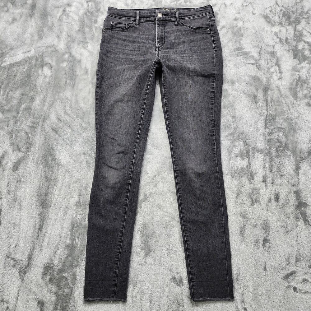 Universal Thread Jeans Womens 6/28L Gray High Rise Jegging Raw Hem Ankle Stretch